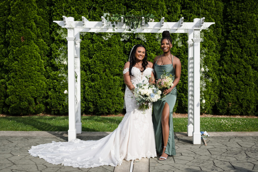 bride and bridesmaid