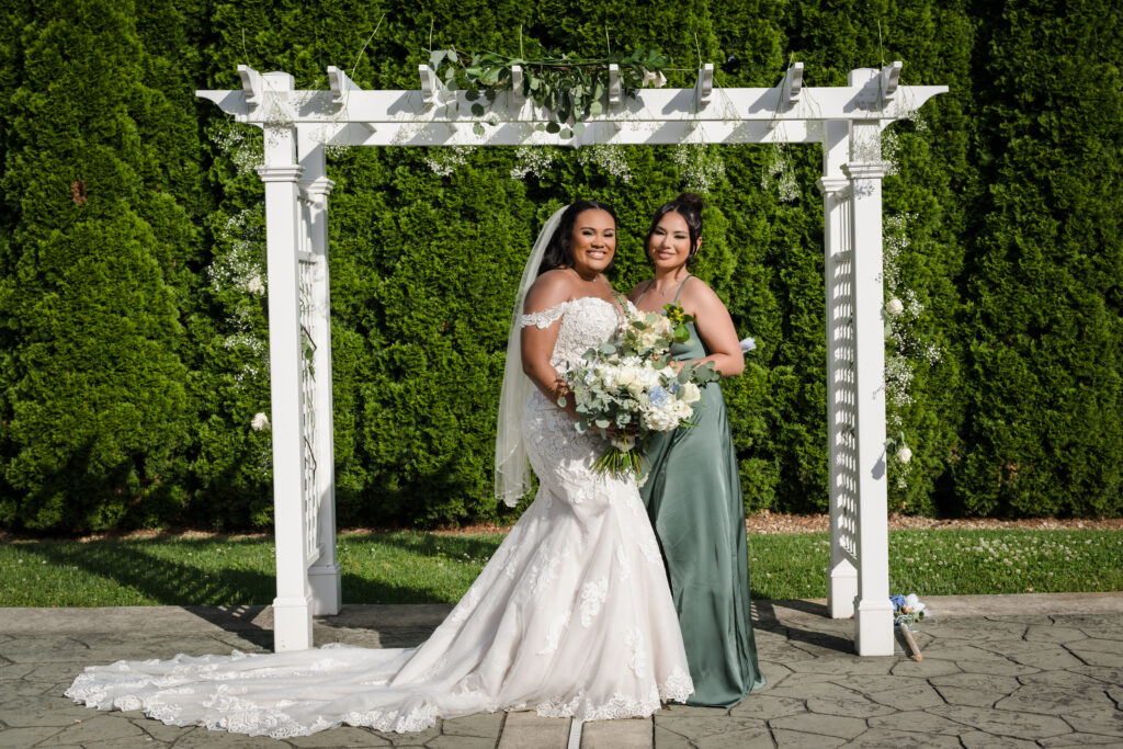 bride and bridesmaid